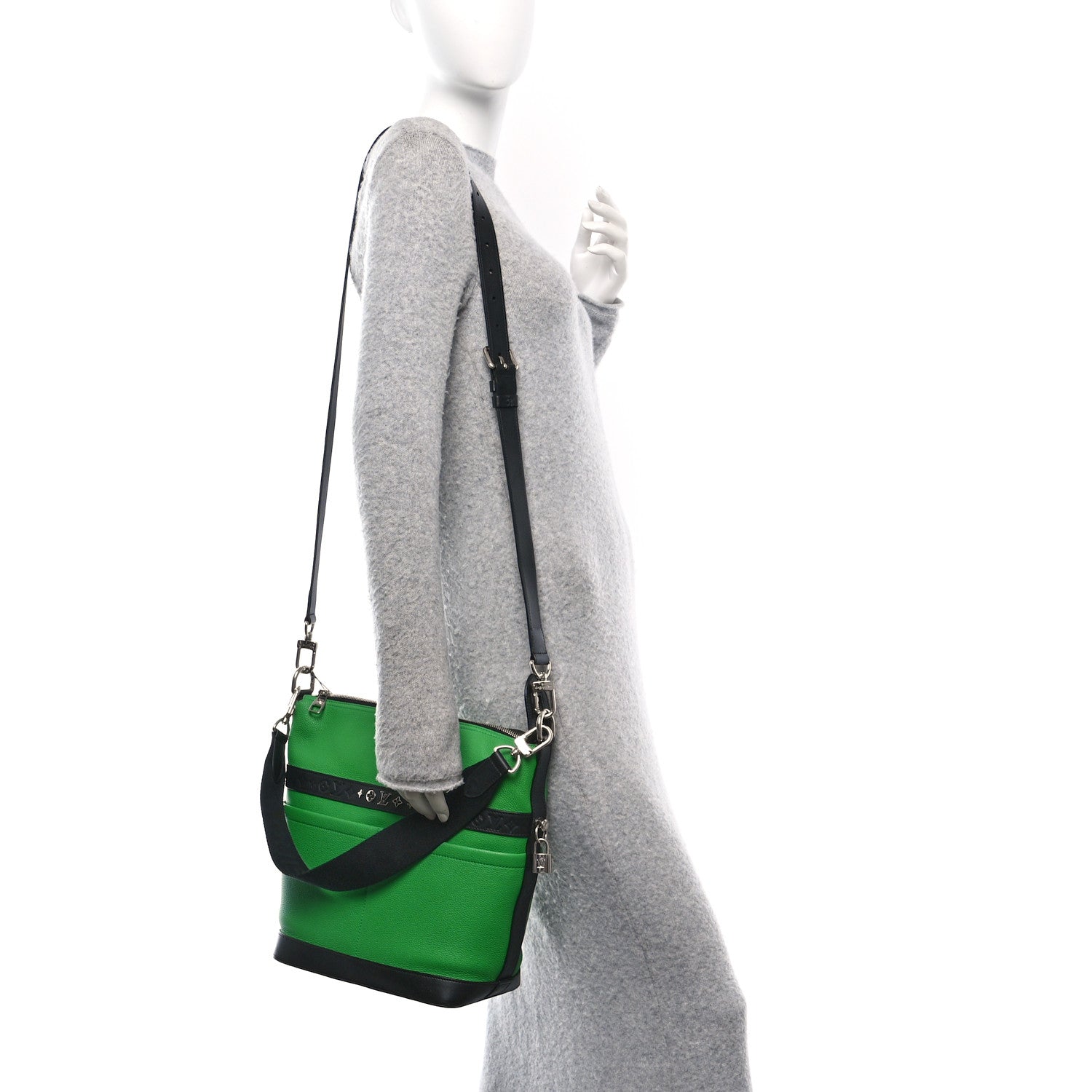 Louis Vuitton Calfskin Cruiser GM Green Black 2 of 9