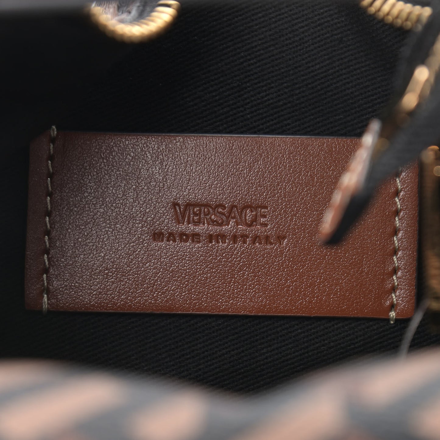 Coated Canvas La Greca Signature Mini Bag Black Carmel