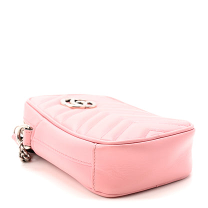 Gucci Calfskin Matelasse Mini GG Marmont Crossbody Bag Wild Rose 4 of 10
