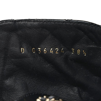 Chanel Shiny Calfskin Quilted Lace Up Combat Boots 38.5 Black 8 of 8