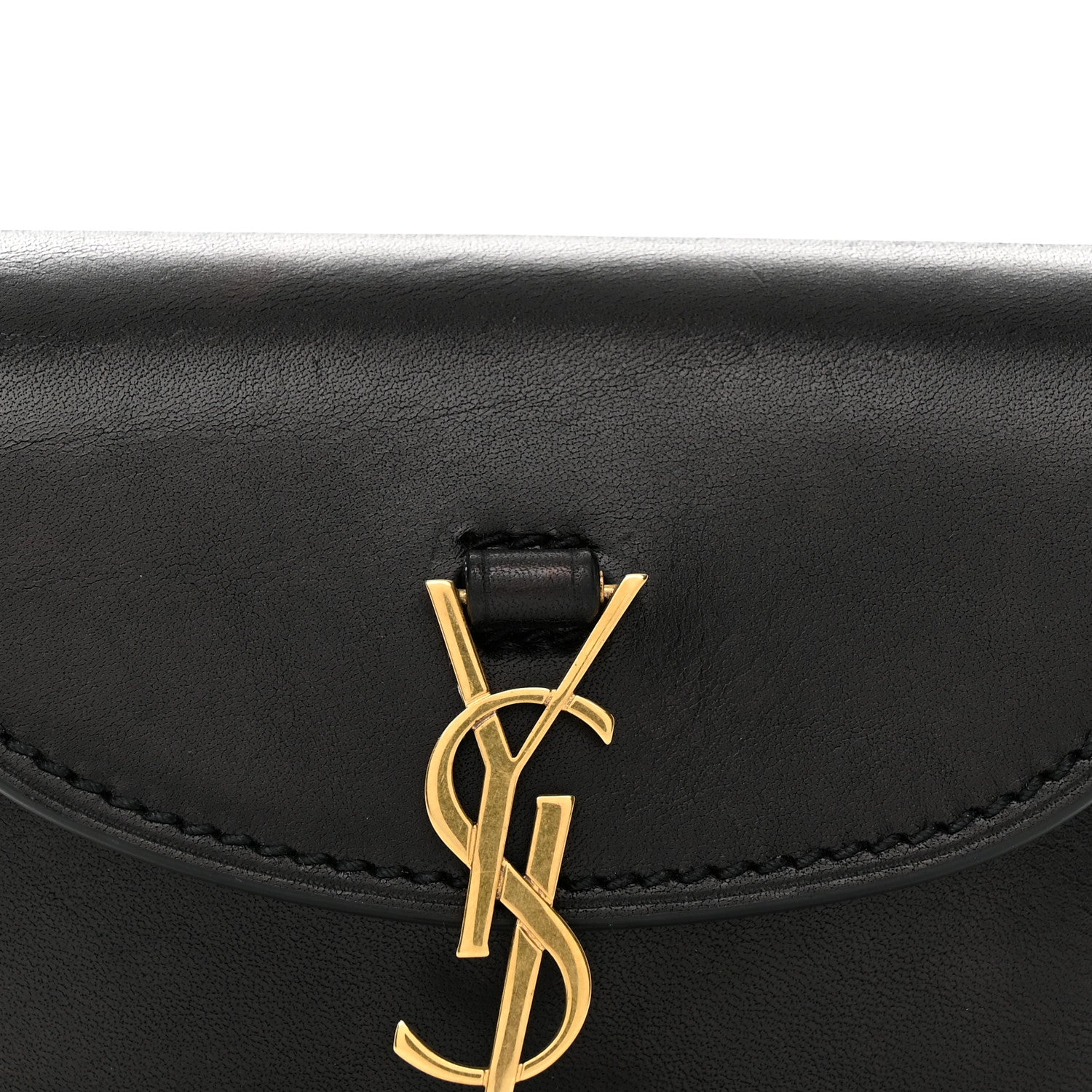 Saint Laurent Smooth Calfskin Mini Classic Monogram Kaia Belt Black 8 of 14