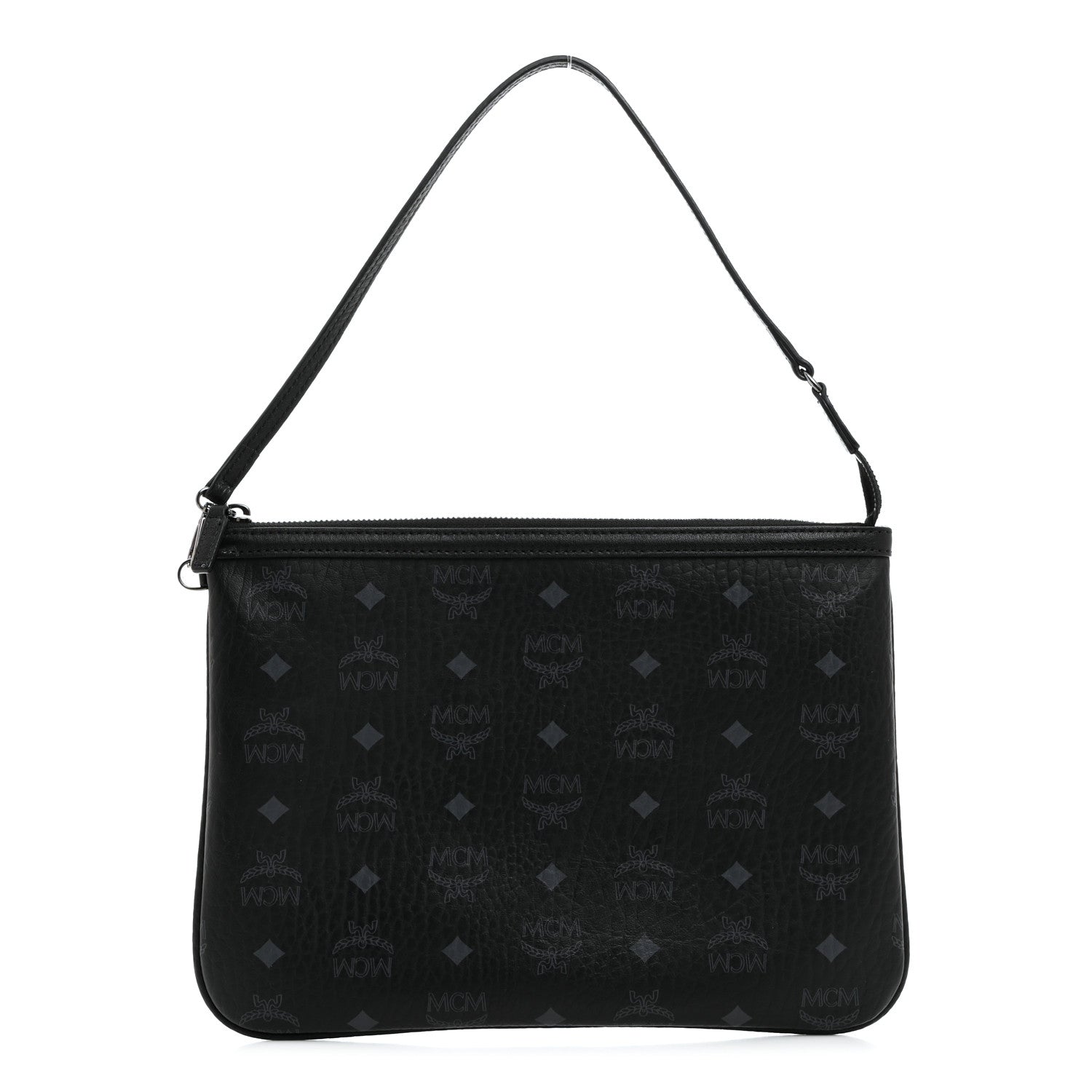MCM Visetos Liz Shopper Tote Pouch Black 1 of 7