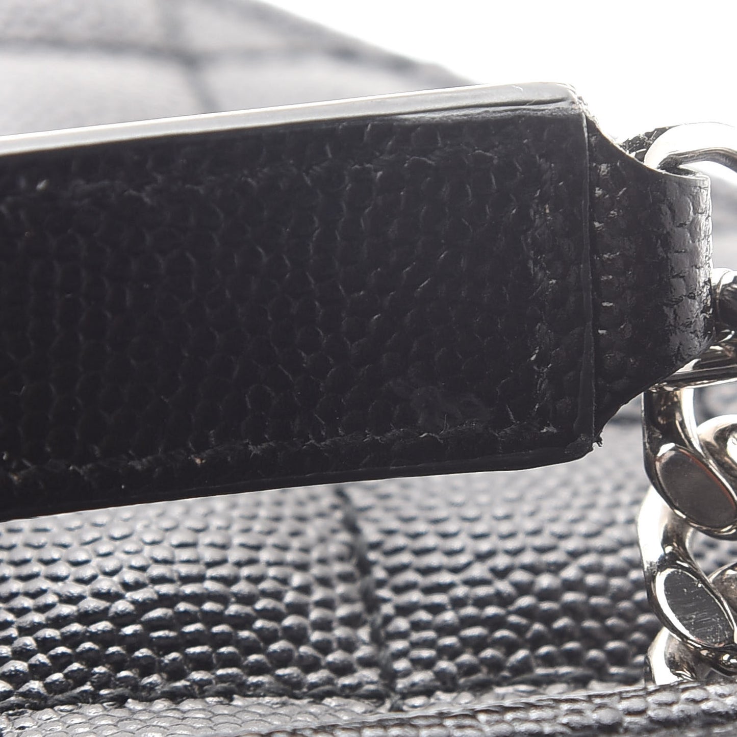 Grain De Poudre Textured Mixed Matelasse Large Triquilt Monogram Satchel Black
