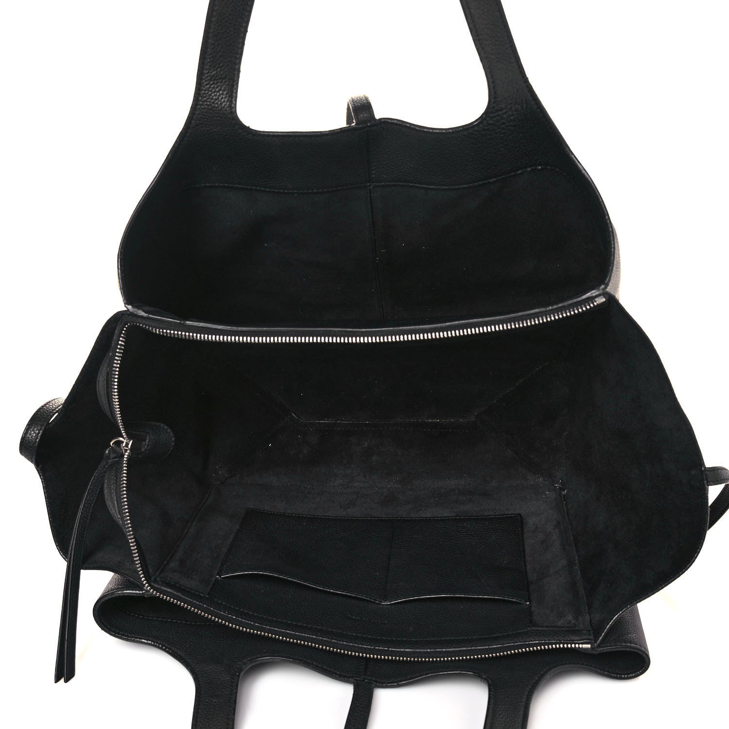 Celine Baby Grained Calfskin Medium Tri-Fold Bag Black 4 of 13