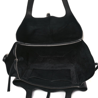 Celine Baby Grained Calfskin Medium Tri-Fold Bag Black 4 of 13