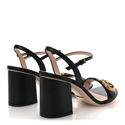 Gucci Lifford Calfskin GG Marmont Ankle Wrap 75mm Sandals 36.5 Black 5 of 10