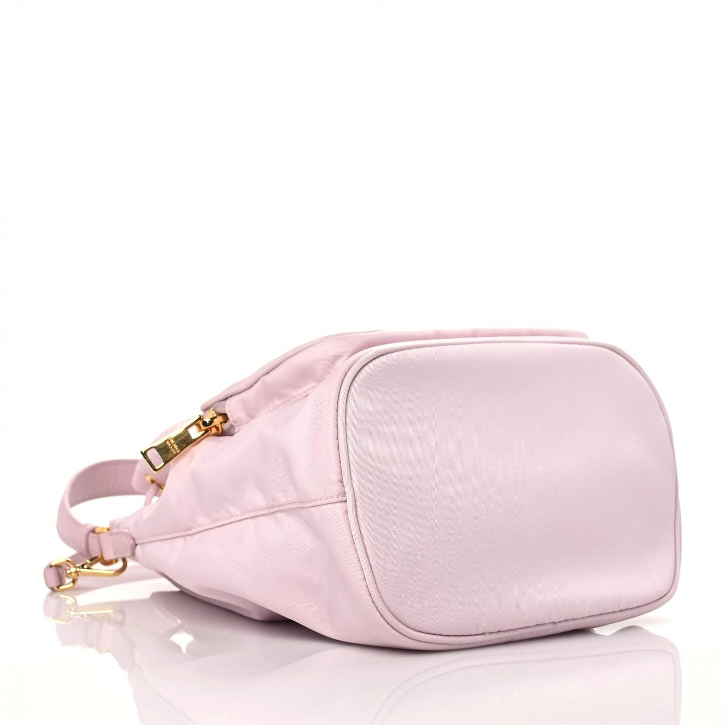 Re-Nylon Saffiano Duet Bucket Crossbody Bag Alabastro