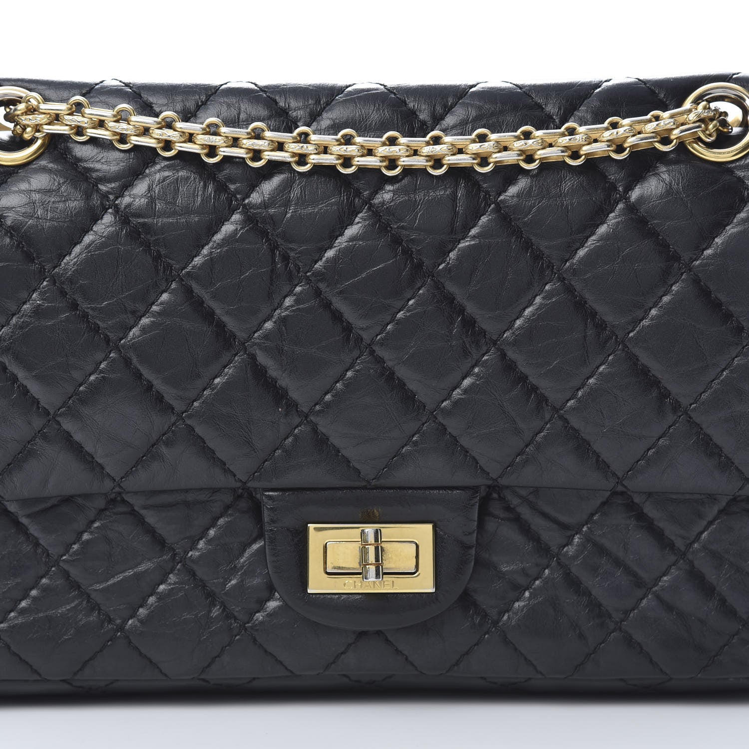 Chanel Aged Calfskin Quilted 2.55 Reissue 225 Flap Black 8 of 14