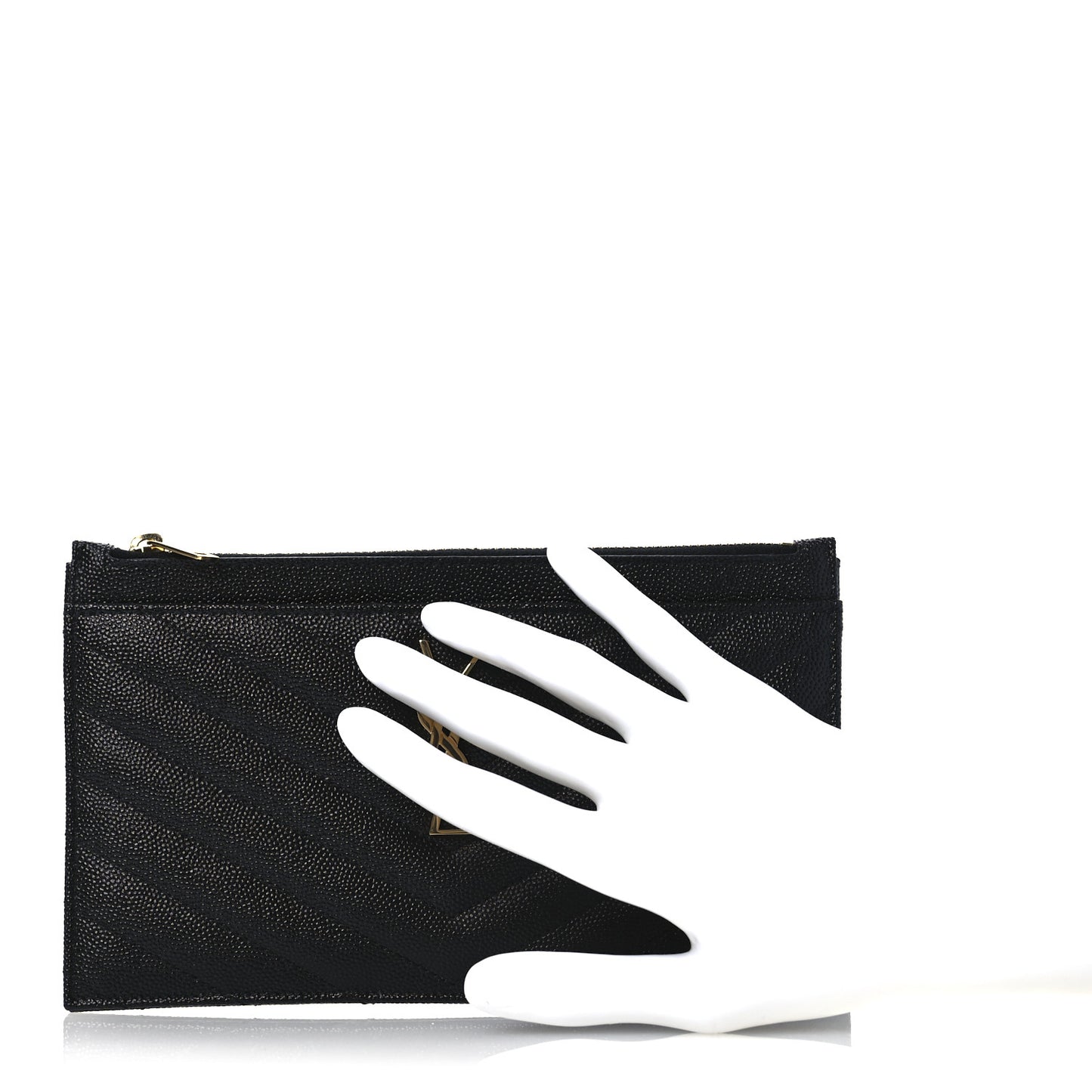 Grain De Poudre Chevron Monogram Bill Pouch Black