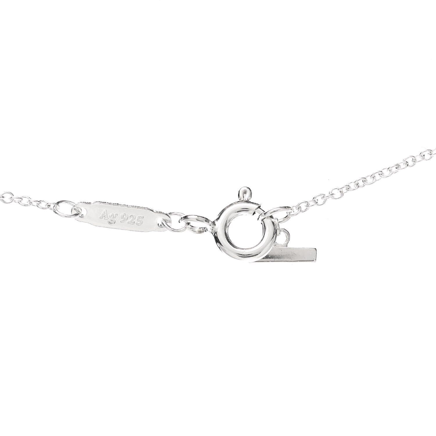 Tiffany Sterling Silver Small T Smile Pendant Necklace 5 of 6