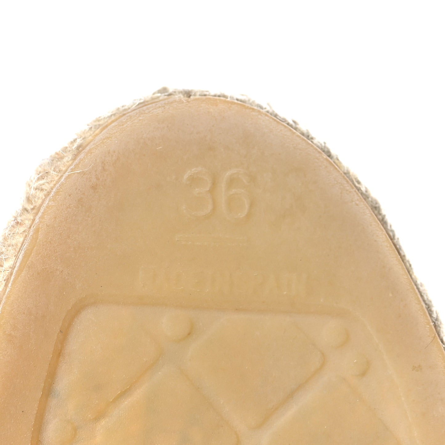 Crackled Calfskin Espadrilles 36 Light Beige Black