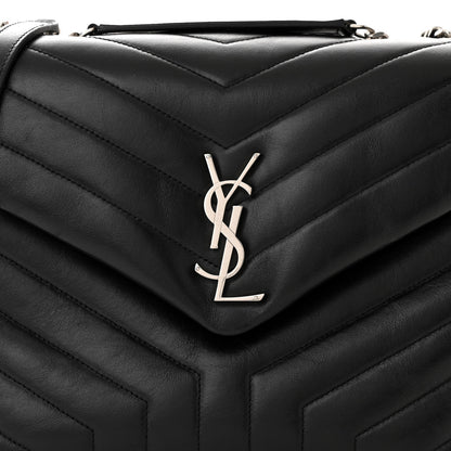 Saint Laurent Calfskin Y Quilted Monogram Medium Loulou Chain Satchel Black 7 of 9