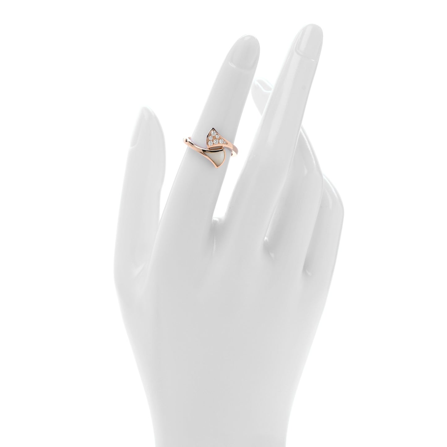 18K Rose Gold Diamond Mother of Pearl Divas' Dream Ring 49 5
