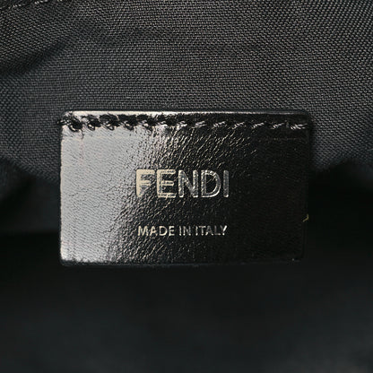 Fendi Canvas Vitello King Logo Embroidered Drawstring Backpack Sand Black 6 of 9