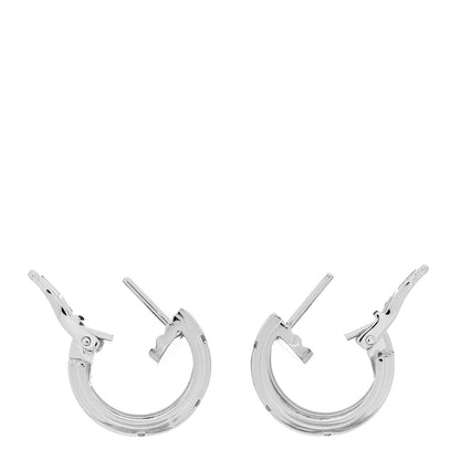 Piaget 18K White Gold Diamond .14ctw Hoop Earrings 3 of 4