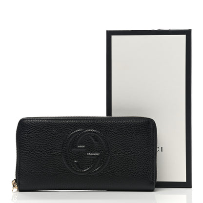 Gucci Pebbled Calfskin Soho Zip Around Wallet Black 8 of 8