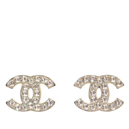 Chanel Crystal Timeless CC Earrings Silver 1 of 5