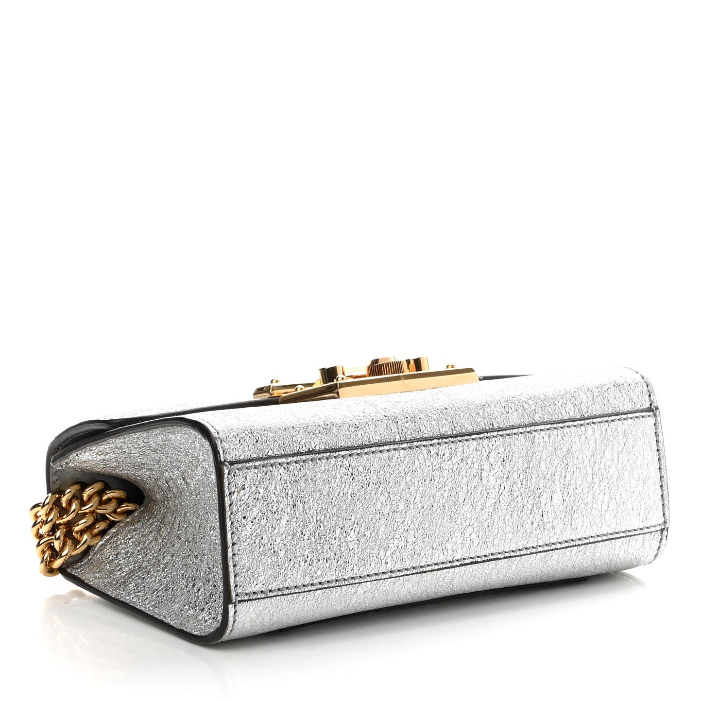 Galassia Small Padlock Shoulder Bag Argento
