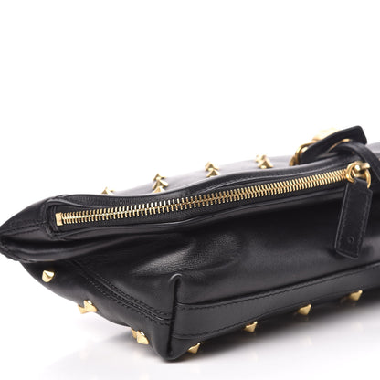 Alexander McQueen Calfskin Studded Padlock Skull Clutch Black 9 of 12