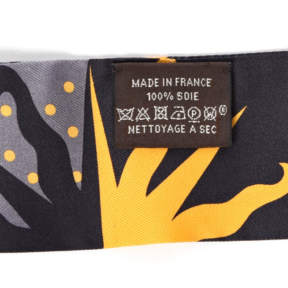 Hermes Silk Astrologie a Pois Twilly Ebene Curry Gris 3 of 5