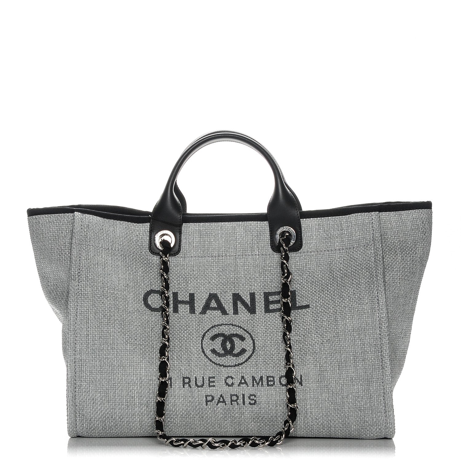 Chanel Canvas Large Deauville Tote Grey 1 of 7