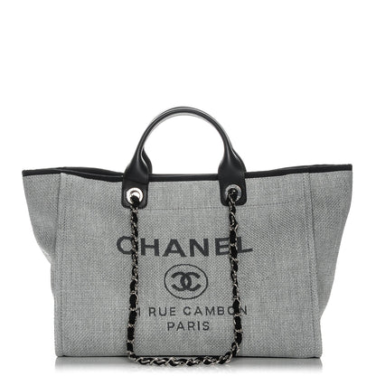 Chanel Canvas Large Deauville Tote Grey 1 of 7
