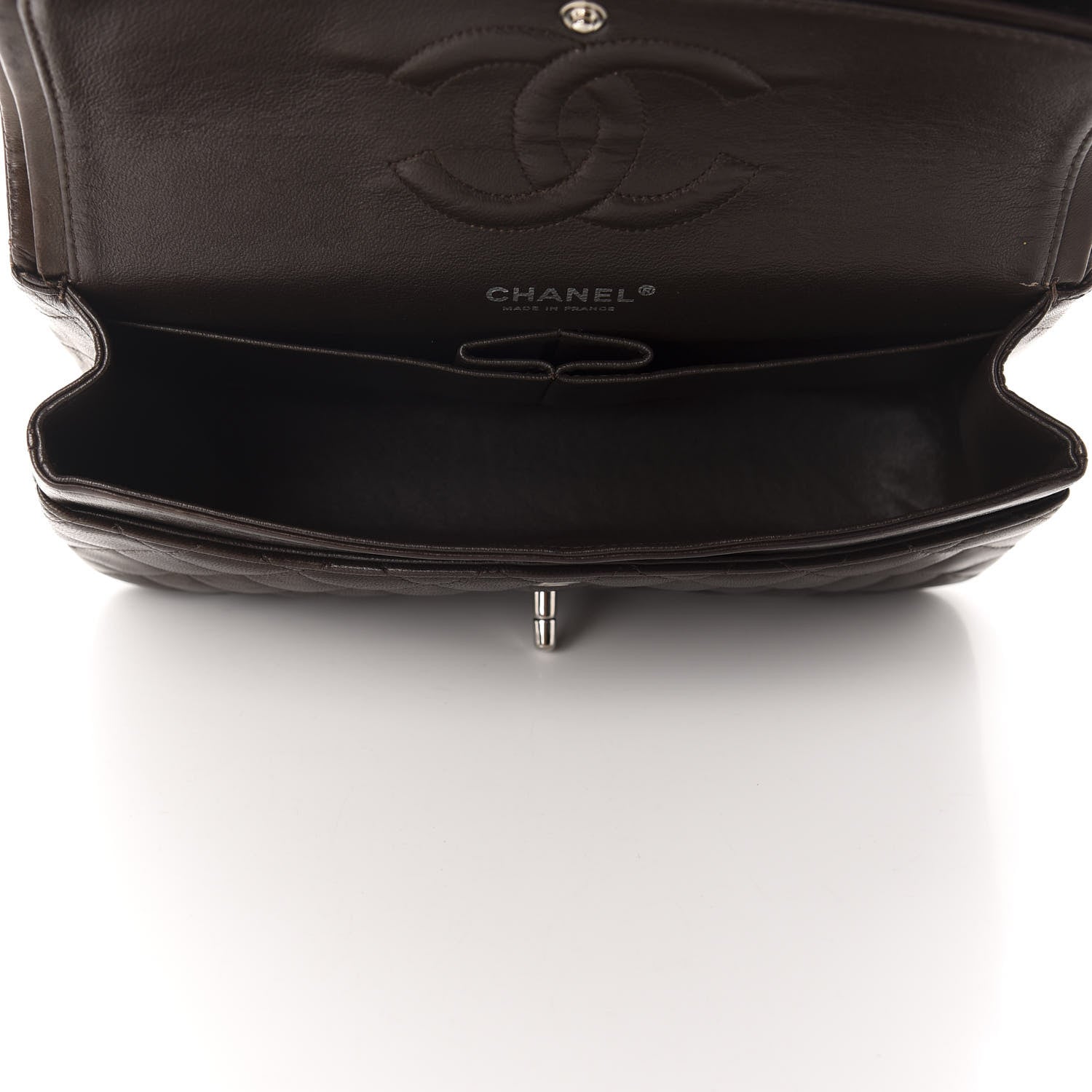 Chanel Lambskin Quilted Medium Double Flap Dark Brown 5 of 12