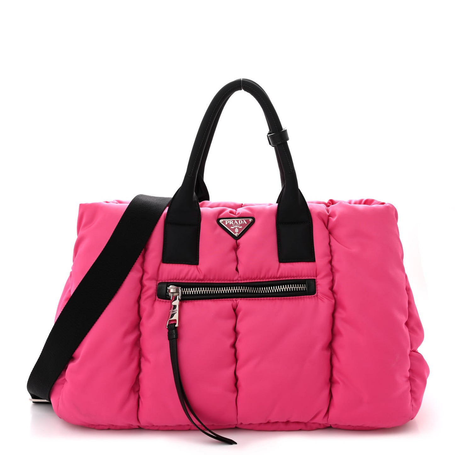 Tessuto Nylon Bomber Tote Fuxia