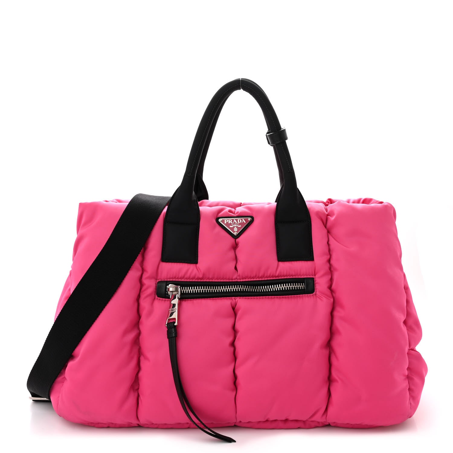 Prada Tessuto Nylon Bomber Tote Fuxia 1 of 19
