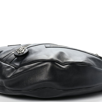 Versace Calfskin Large Repeat Zip Hobo Black 8 of 8
