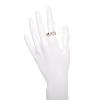 Damiani 18K White Pink Gold Diamond Chain Link Band Ring 53 6.25 2 of 5