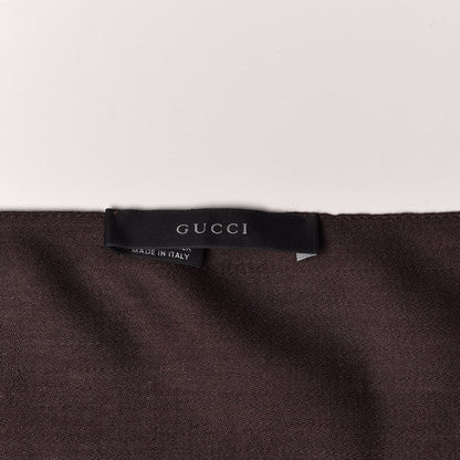 Gucci Wool Silk GG Monogram GGNat Plus Scarf Coffee 3 of 3