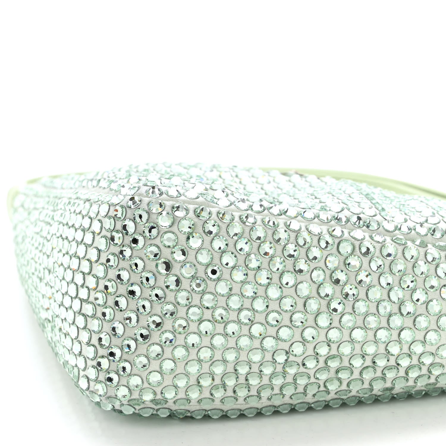 Prada Satin Crystal Triangle Pouch Acqua 10 of 10
