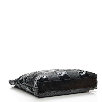 Chanel Patent Calfskin Patchwork Brooklyn Tote Black 4 of 9