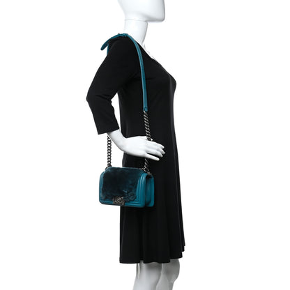 Chanel Orylag Rabbit Fur Calfskin Small Boy Flap Turquoise 2 of 11