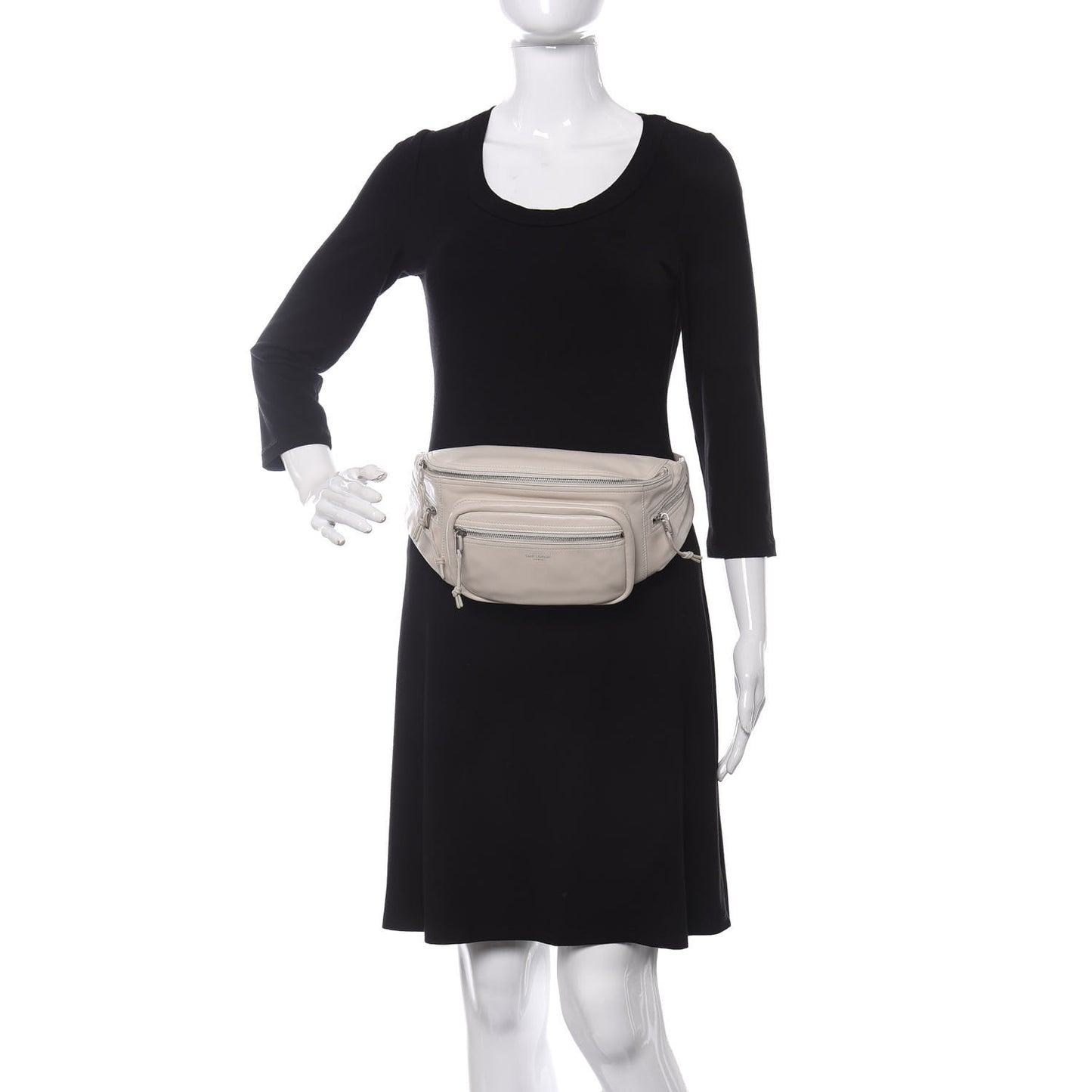 Calfskin Ripstop Logo Body Belt Bag Crema Soft