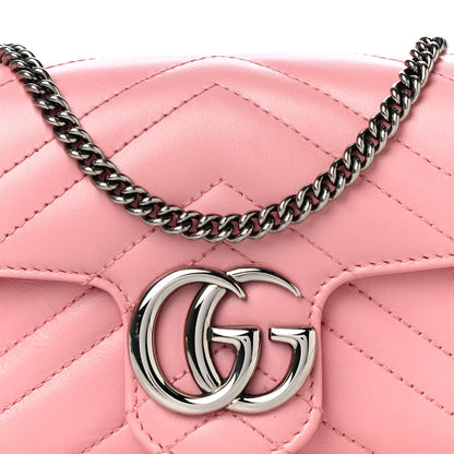 Gucci Calfskin Matelasse Super Mini GG Marmont Shoulder Bag Wild Rose 8 of 10
