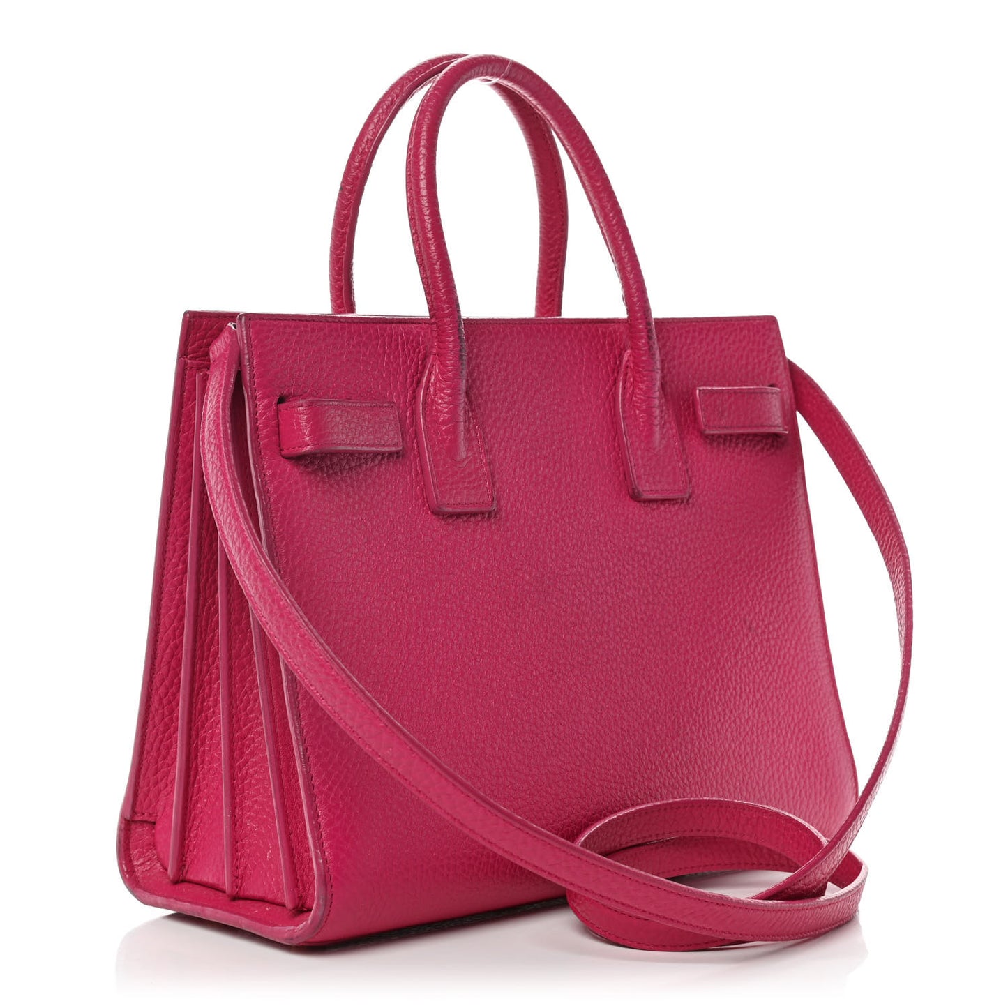 Grained Calfskin Baby Sac De Jour Lipstick Fuchsia