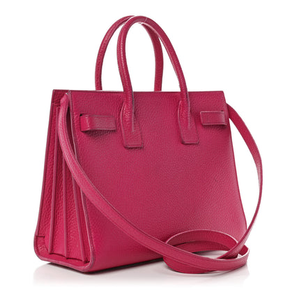 Saint Laurent Grained Calfskin Baby Sac De Jour Lipstick Fuchsia 3 of 14