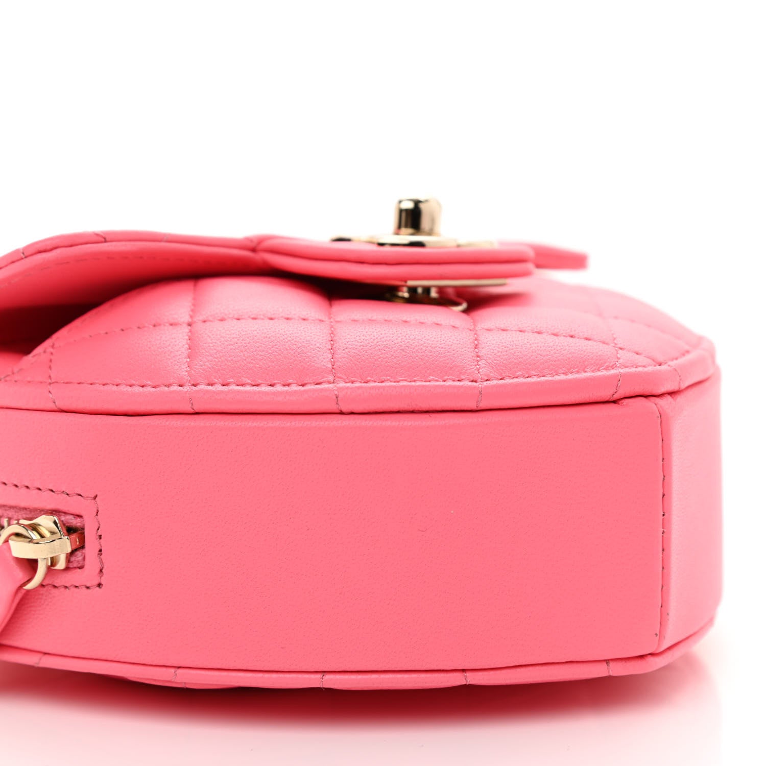 Chanel Lambskin Quilted CC In Love Heart Clutch With Chain Pink 9 of 11
