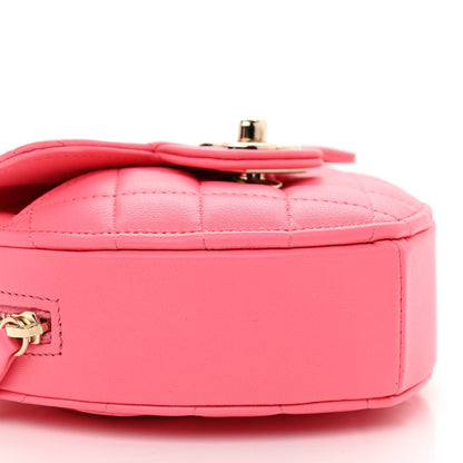 Chanel Lambskin Quilted CC In Love Heart Clutch With Chain Pink 9 of 11