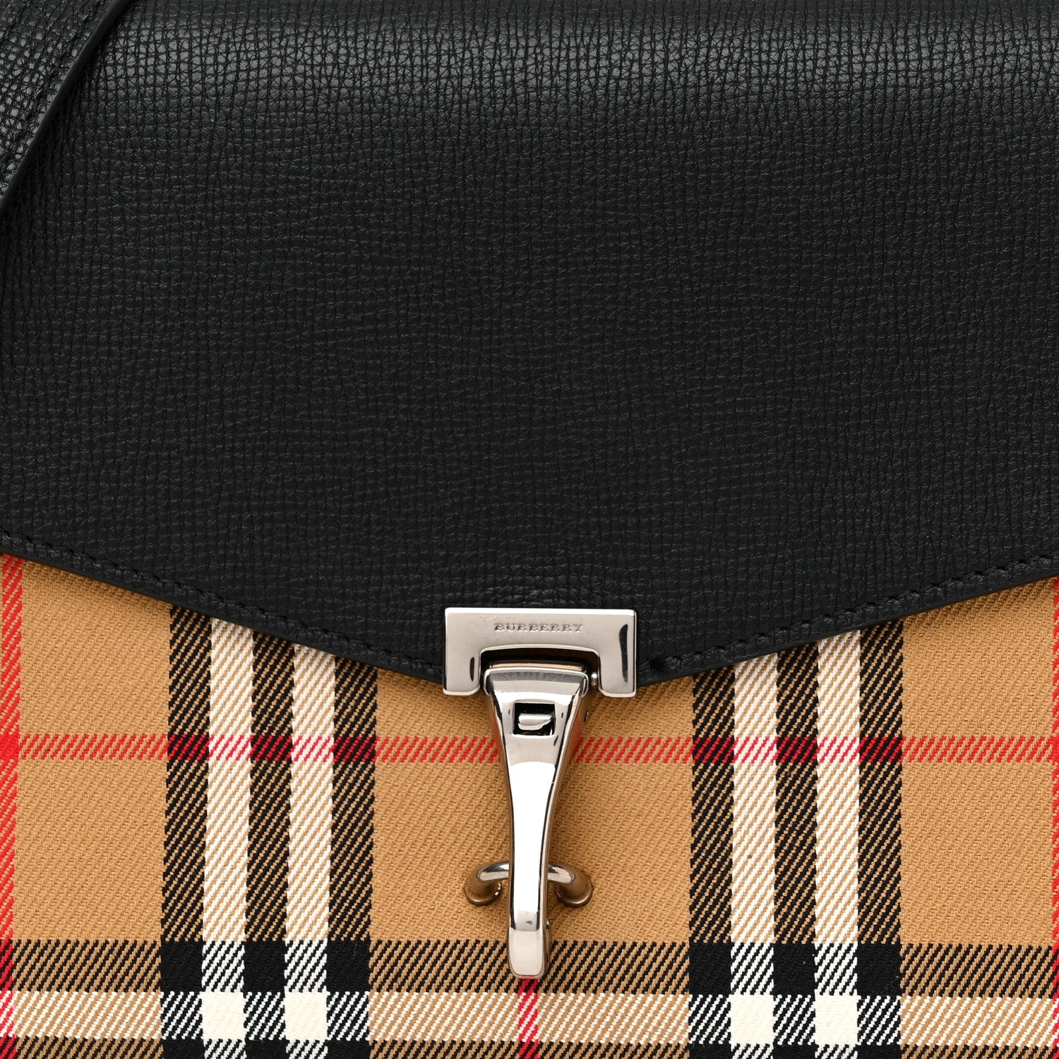 Burberry Derby Calfskin Vintage Check Small Macken Crossbody Bag Black 8 of 10