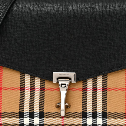 Burberry Derby Calfskin Vintage Check Small Macken Crossbody Bag Black 8 of 10