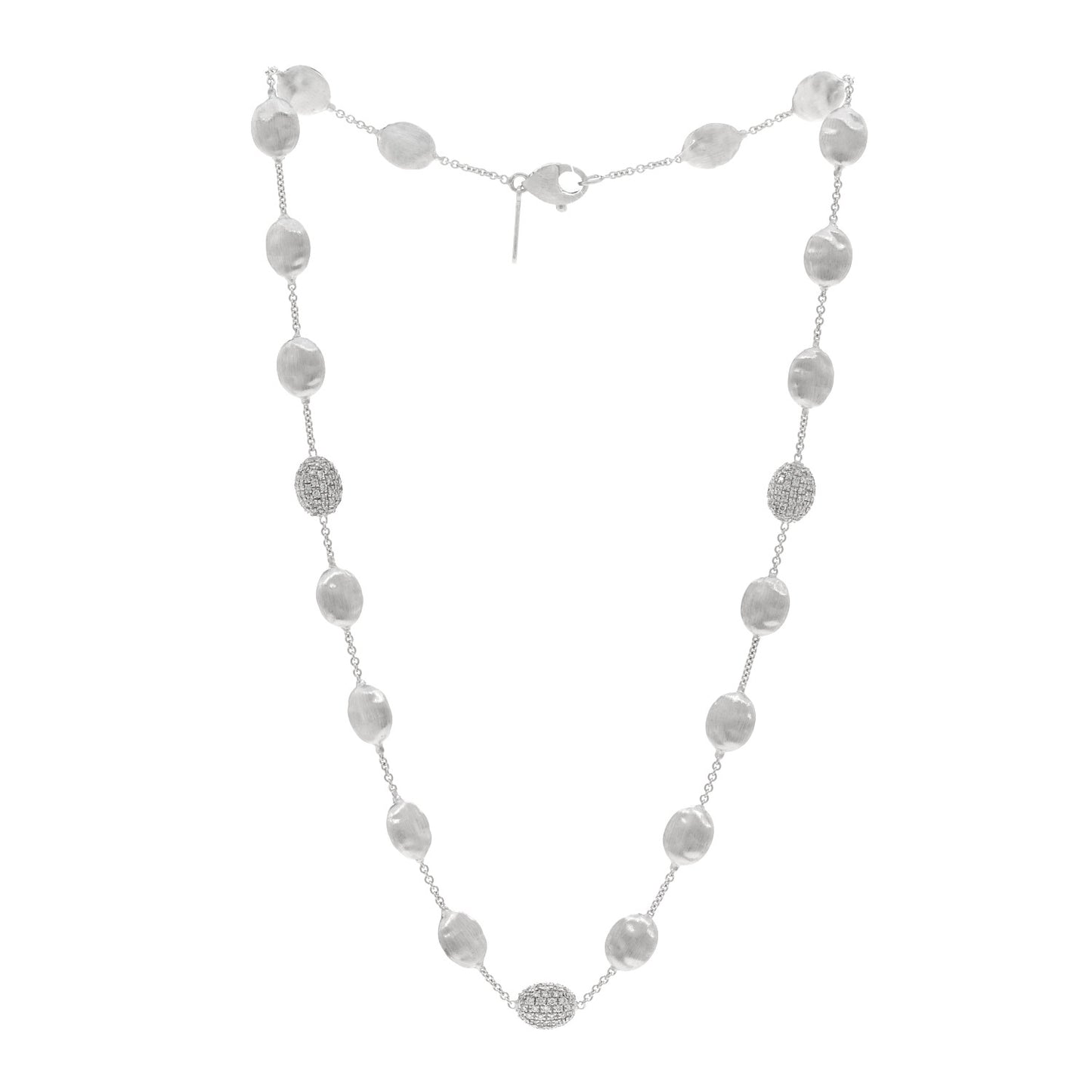 18K White Gold Diamond Siviglia Station Necklace