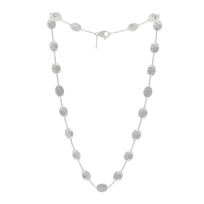 Marco Bicego 18K White Gold Diamond Siviglia Station Necklace 3 of 4