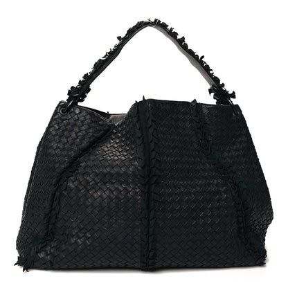 Bottega Veneta Nappa Intrecciato Large Franges Shoulder Bag Black 1 of 11