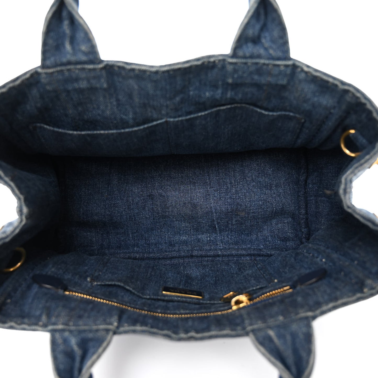 Denim Small Logo Tote Bleu