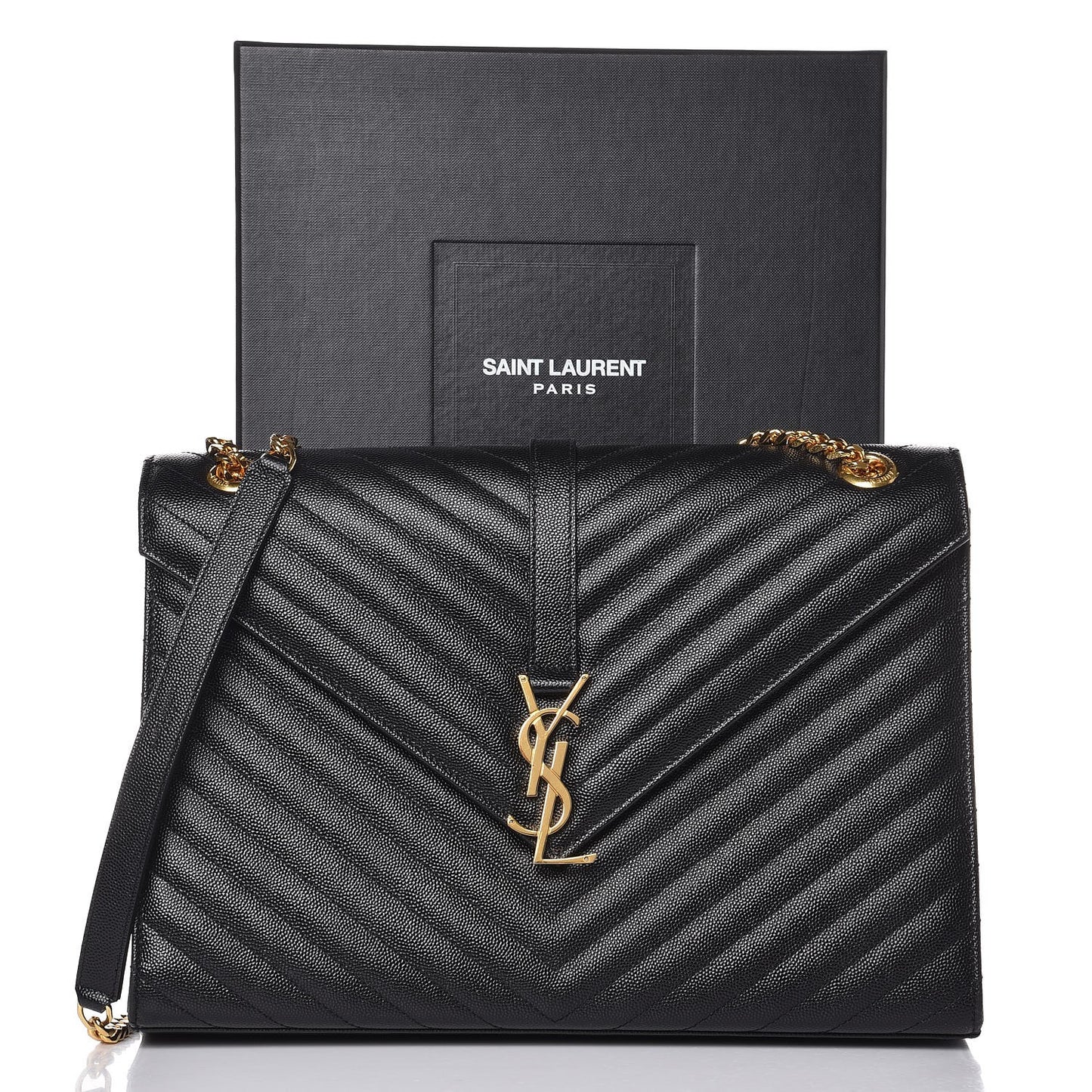 Grain De Poudre Matelasse Chevron Large Monogram Satchel Black