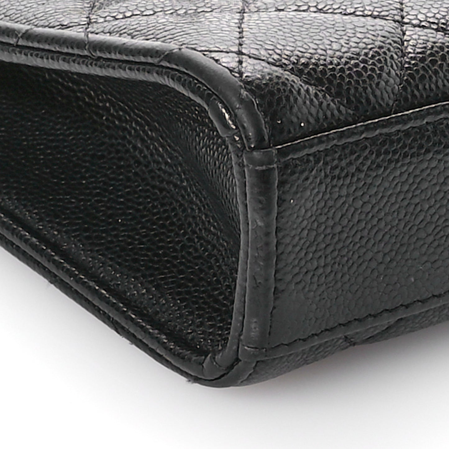 Caviar Quilted Classic Phone Holder Black