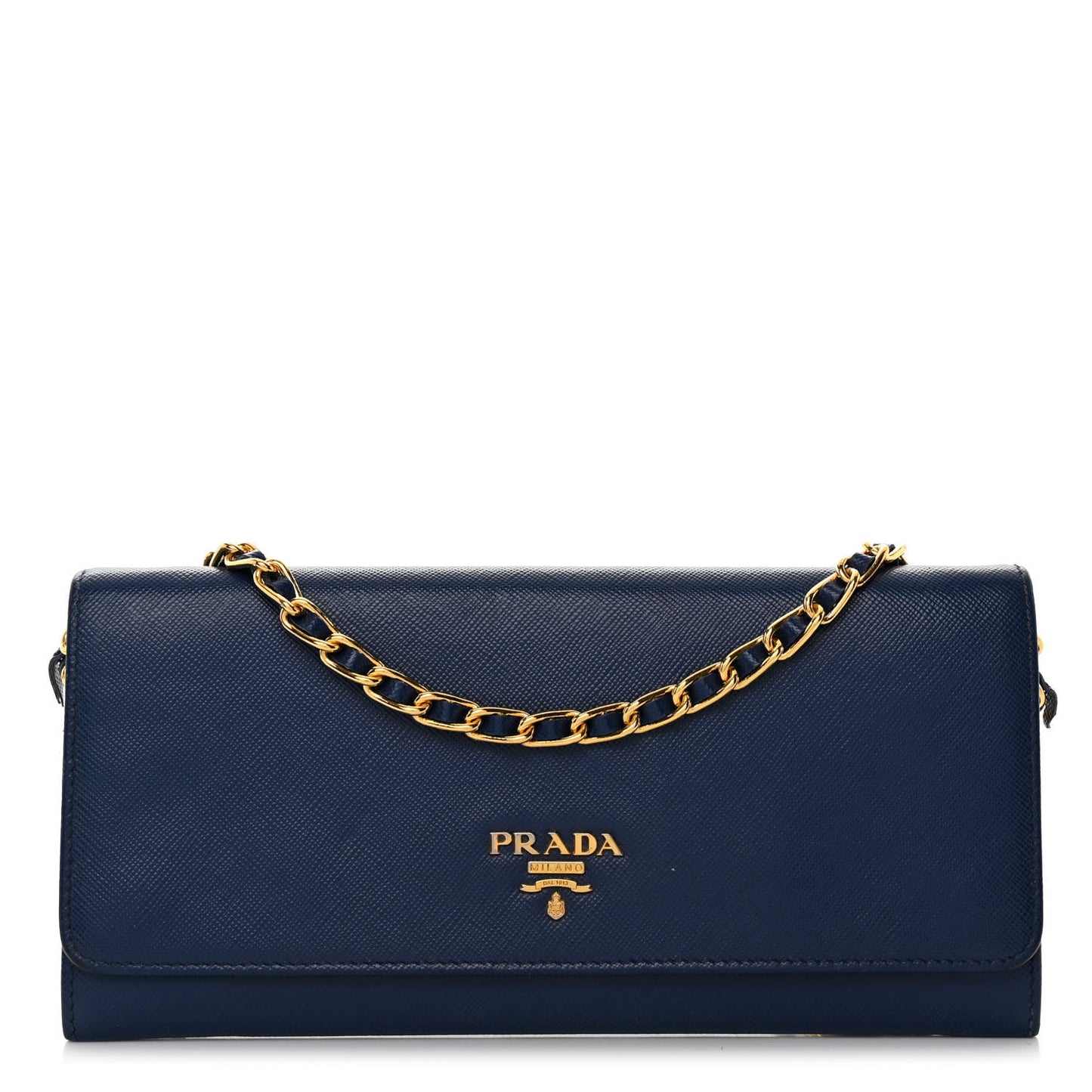 Saffiano Metal Oro Chain Wallet Bleuette